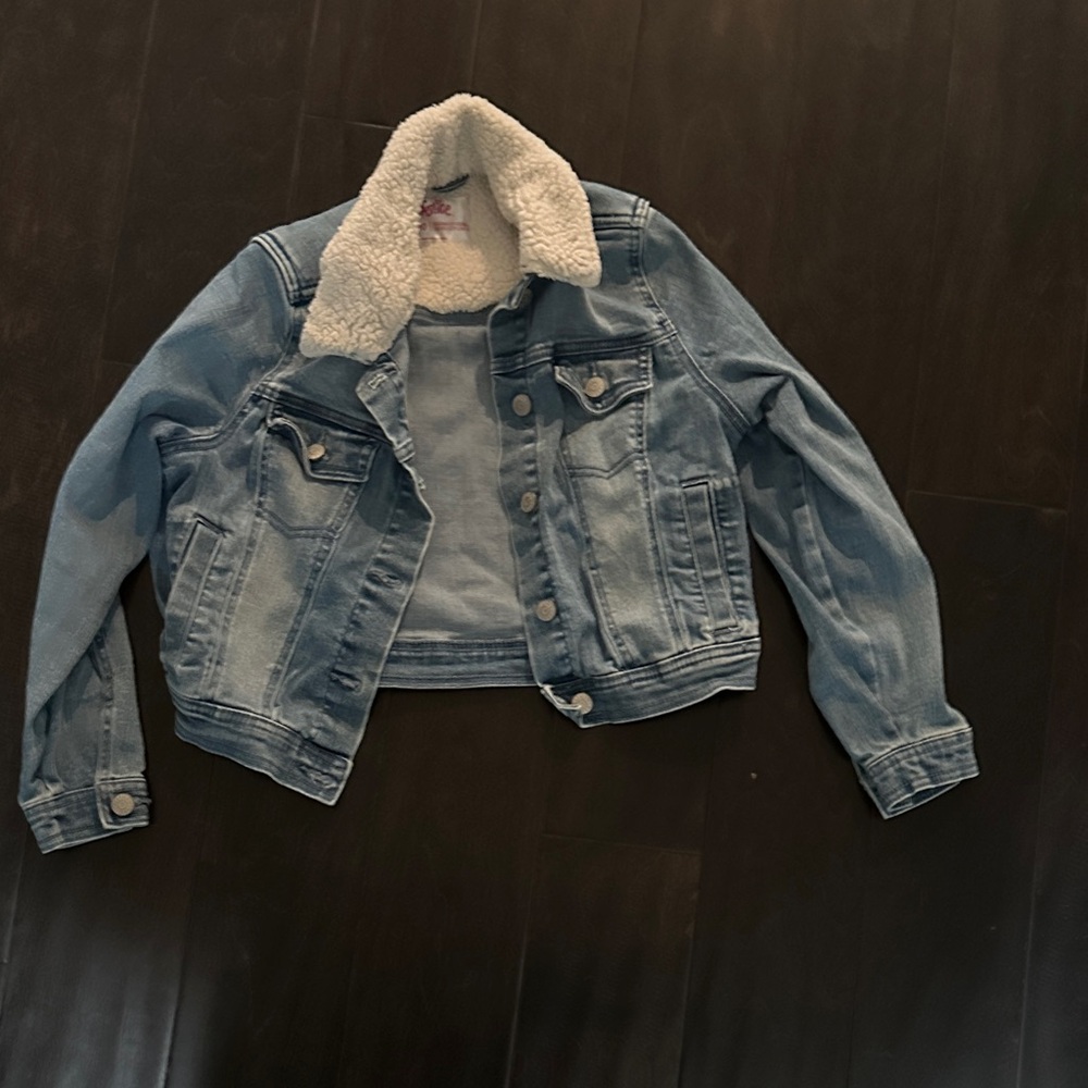 Justice Light Blue Sherpa Jean Jacket